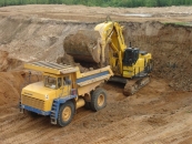 Mining dump truck BELAZ-75471 with payload capacity of 45 tonnes
