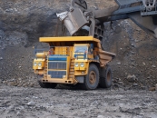 Mining dump truck BELAZ-75137 with payload capacity of 130-136 tonnes