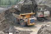 Mining dump truck BELAZ-75171 with payload capacity of 154-160 tonnes