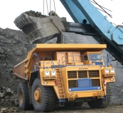 Mining dump truck BELAZ-75306 with payload capacity of 220 tonnes